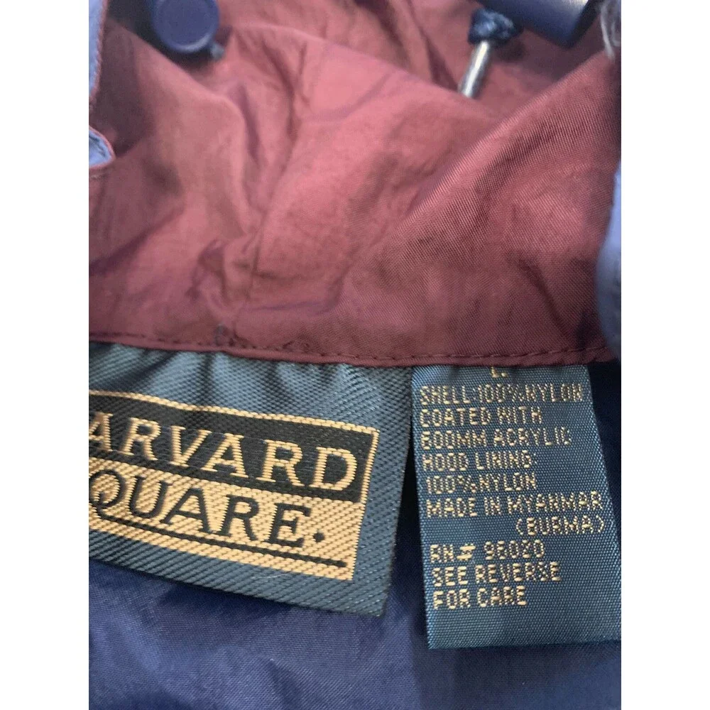HARVARD SQUARE MENS HOODED UNLINED NYLON WINDBREAKER  JACKET SIZE L
